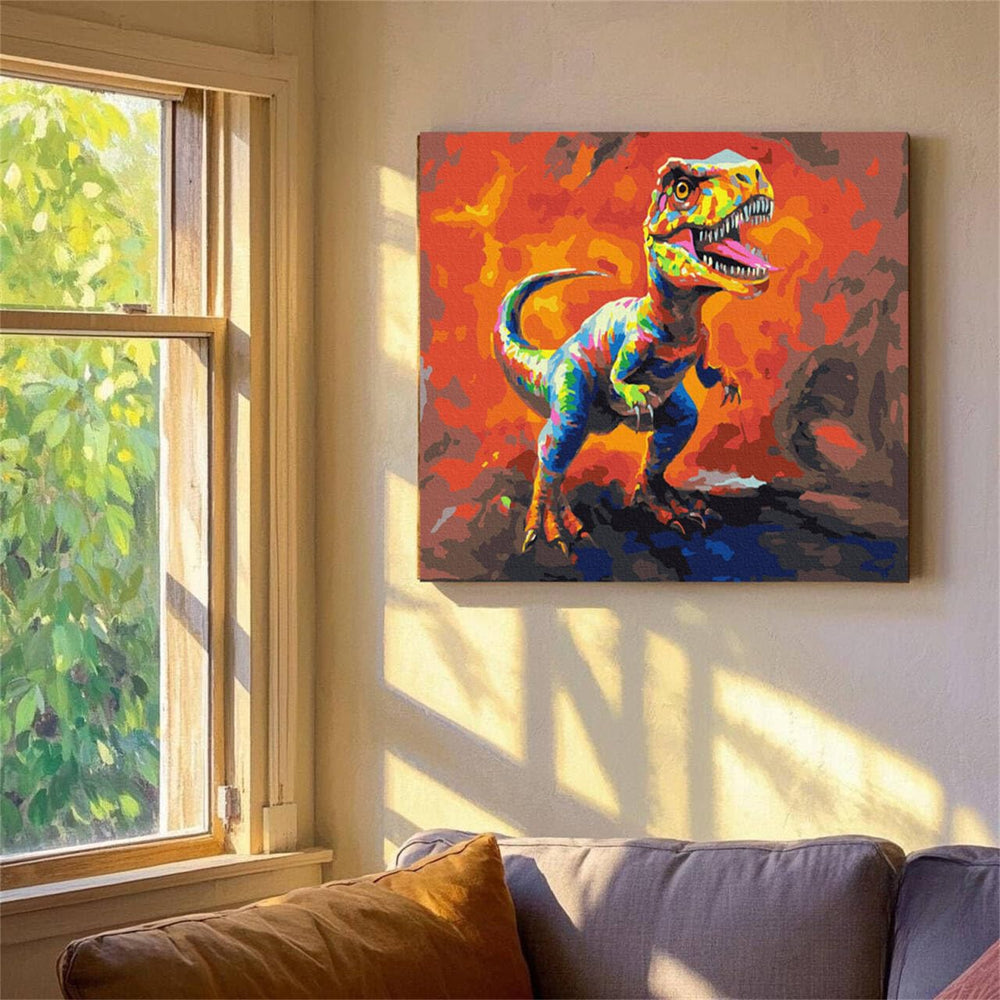 KOMI Dinosaur Paint by Numbers paints deliver vibrant colors for lively scenes.