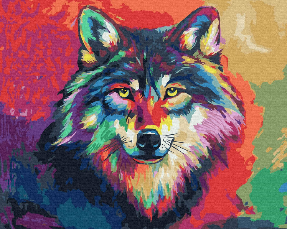 KOMI Wolf paint by numbers canvas ready for beginners to relax and create