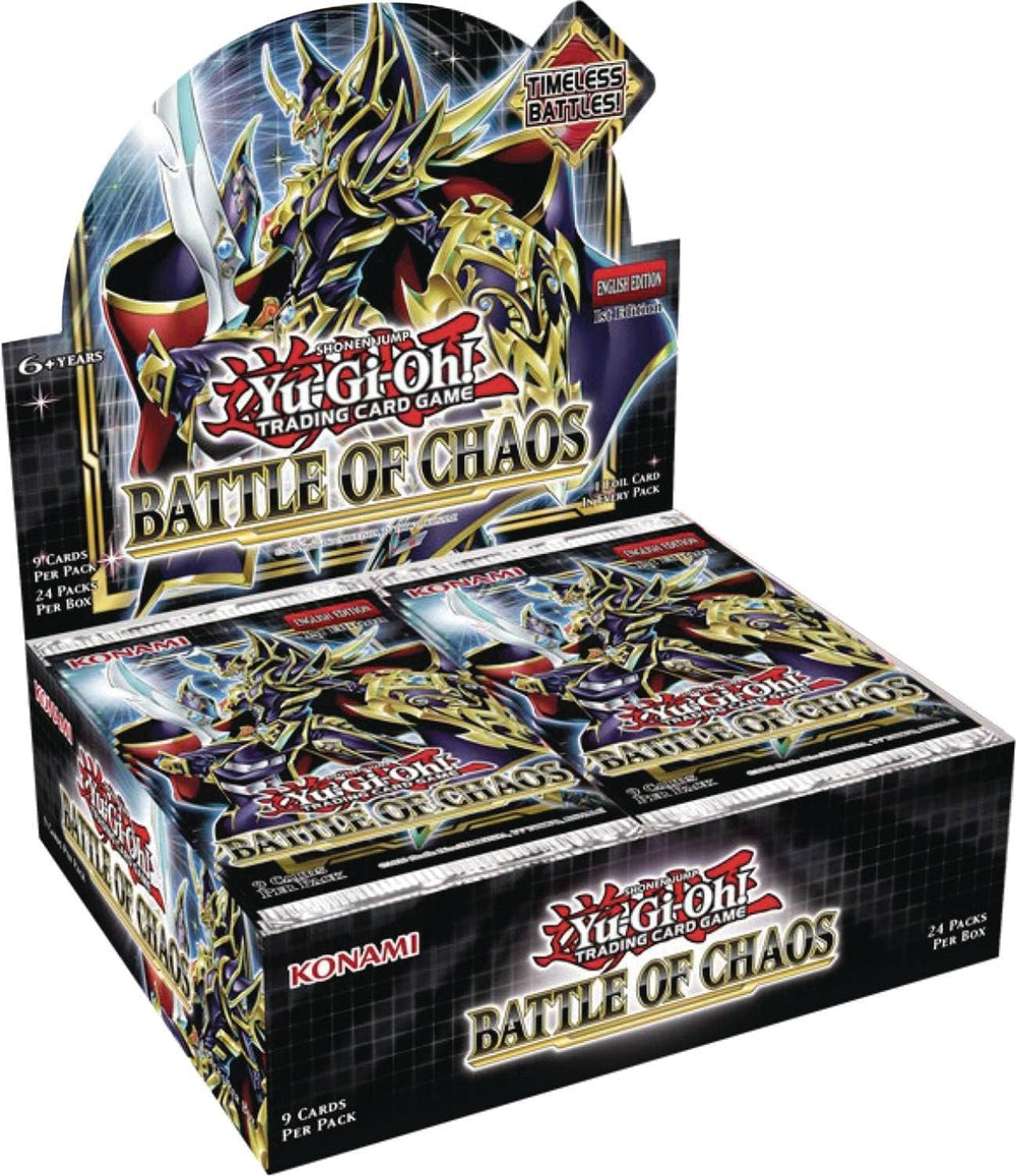 Konami Battle of Chaos booster box front view for Yu-Gi-Oh collectors and openings