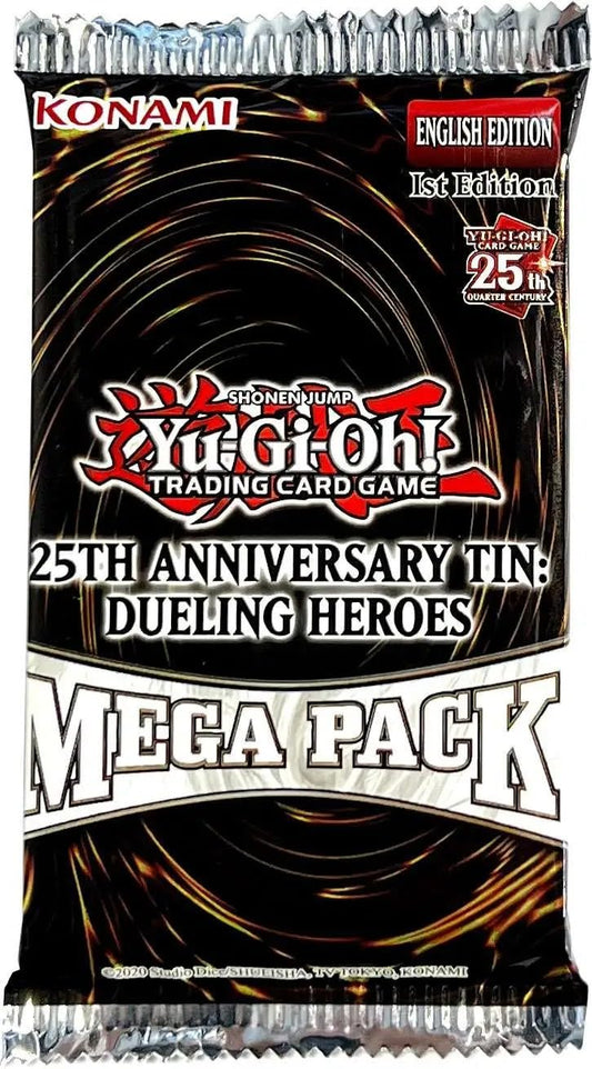 KONAMI Yu-Gi-Oh! 25th Anniversary Dueling Heroes Mega Pack with 18 cards for collectors and duelists.