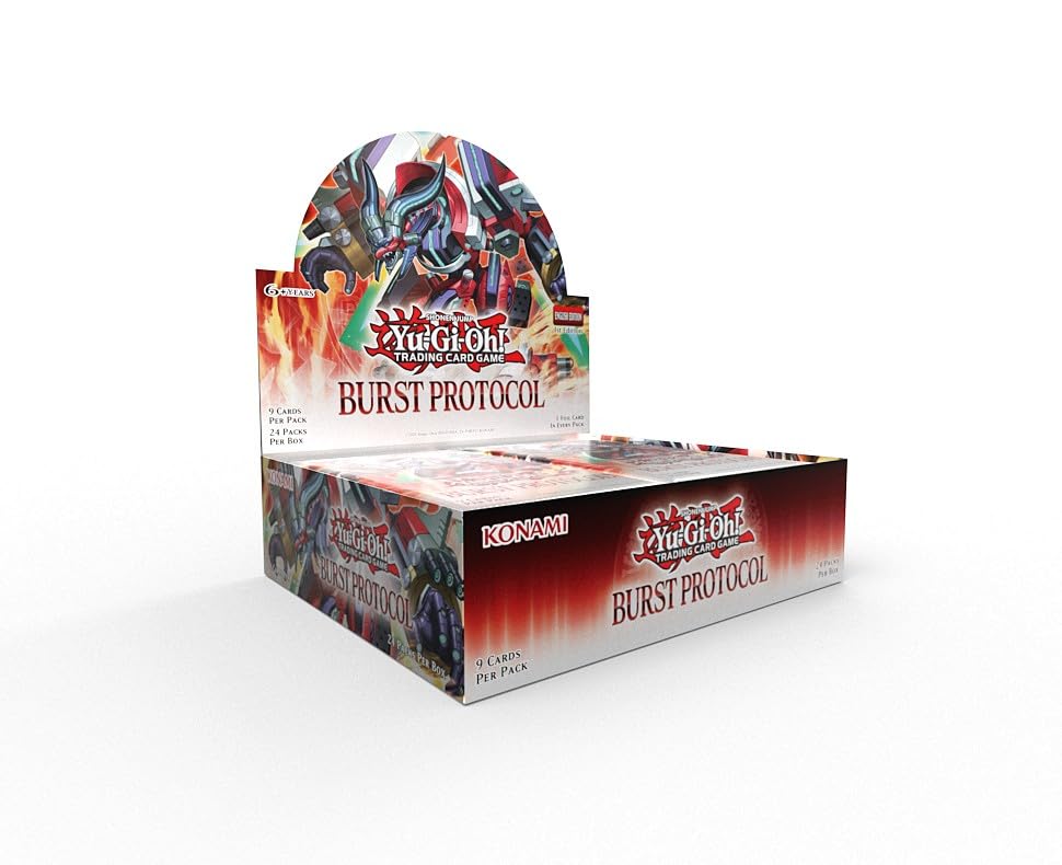 Konami Yu-Gi-Oh Burst Protocol Booster Box featuring Borrel and Rokket cards for your duel deck