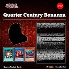 Konami Yu-Gi-Oh Quarter Century Bonanza pack spread shows five-card packs for quick opening