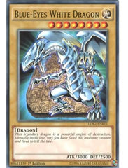 Konami Yu-Gi-Oh! Blue-Eyes White Dragon LDK2-ENK01 alternate art card for display and duels