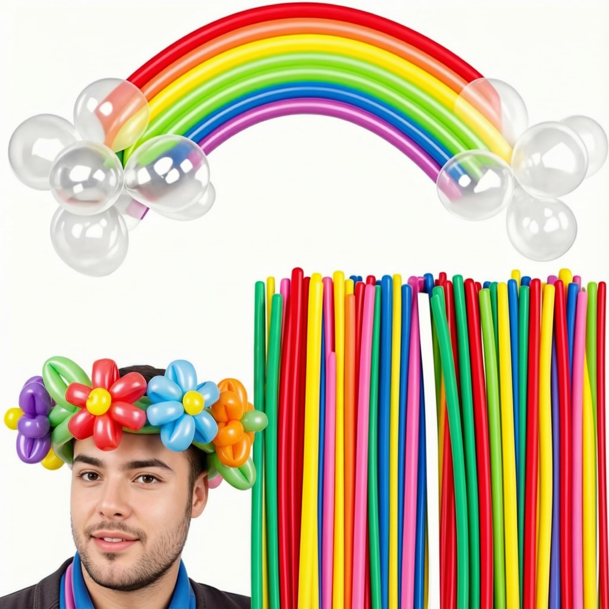 Koogel 260 balloons in assorted colors for balloon animals and party decor