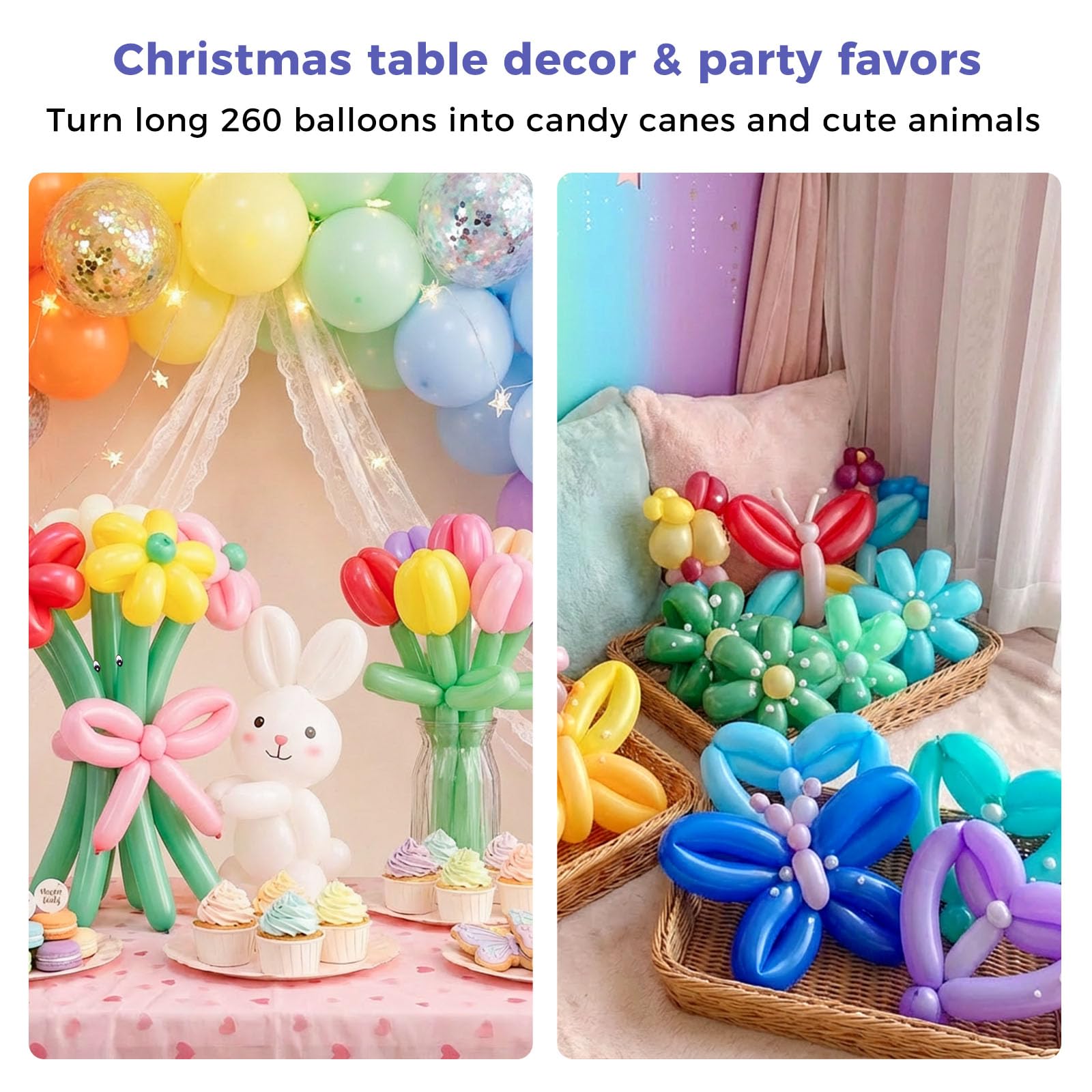 Koogel balloons as centerpieces and decor for festive tables