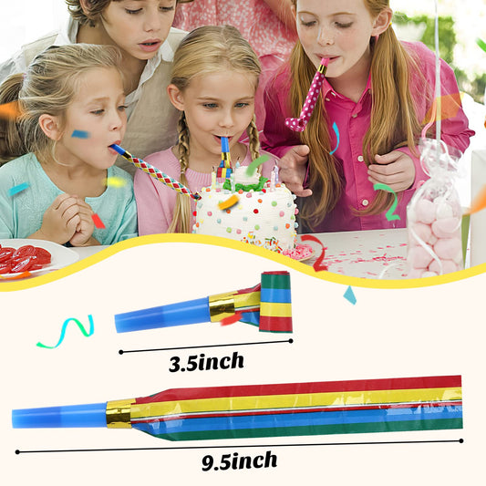 Koogel bright colors party blowers add instant excitement to any themed event