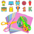 Koogel toddler scissors kit with dual-color blue and pink, easy for beginners.