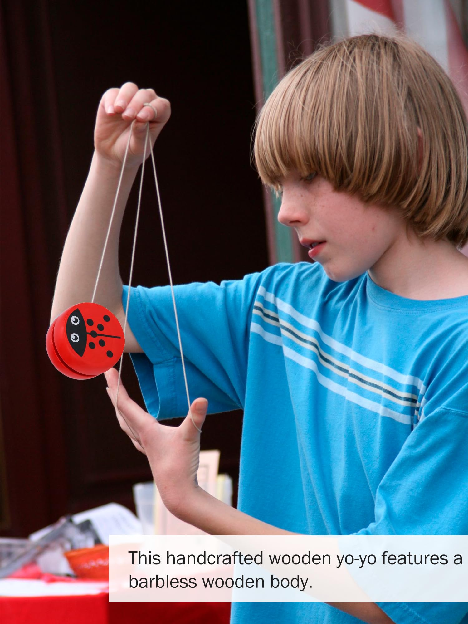 KooingTech Yoyo Green color wooden ball ideal for outdoor fun.