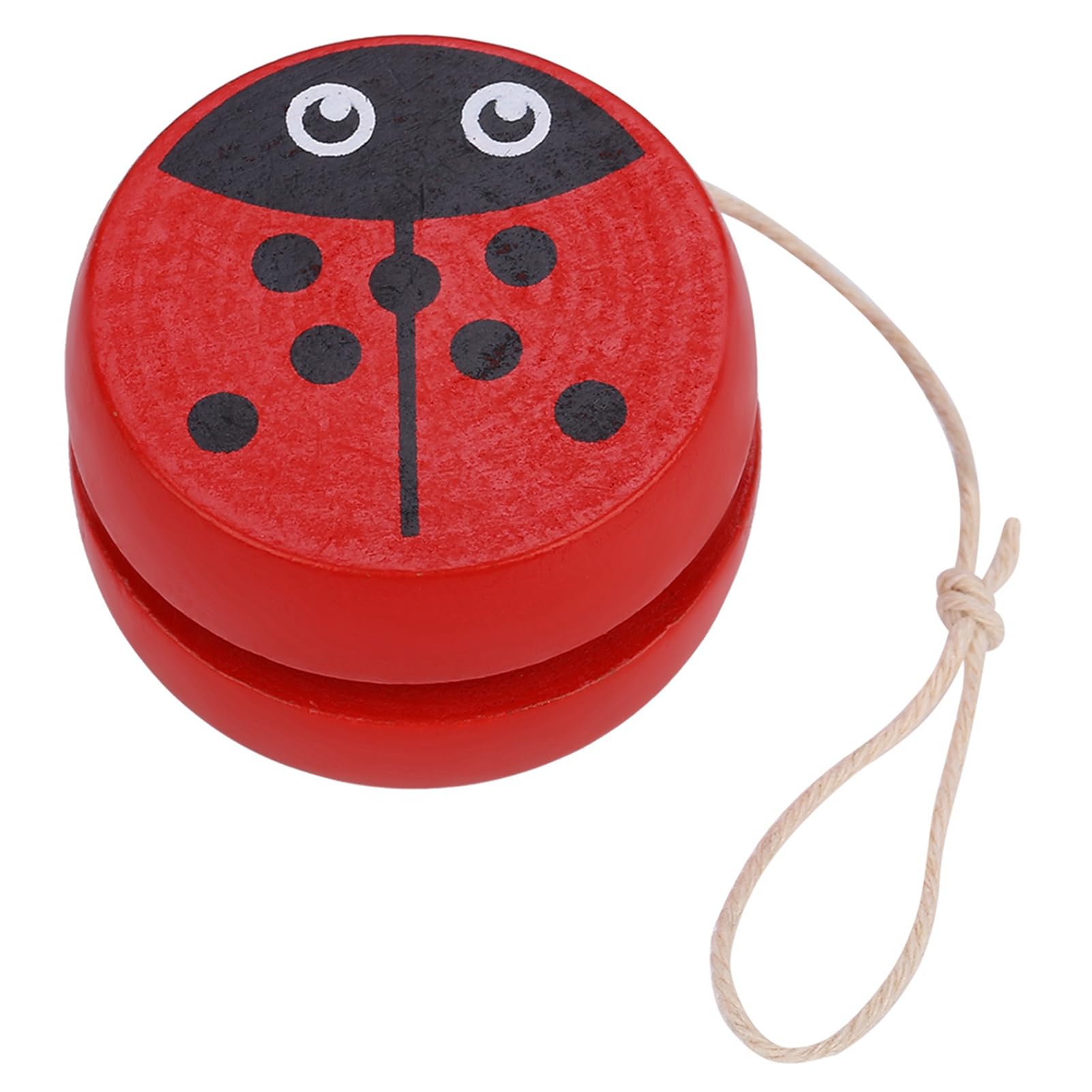 KooingTech Yoyo Ladybug pattern wooden ball for kid-safe, long-lasting play.