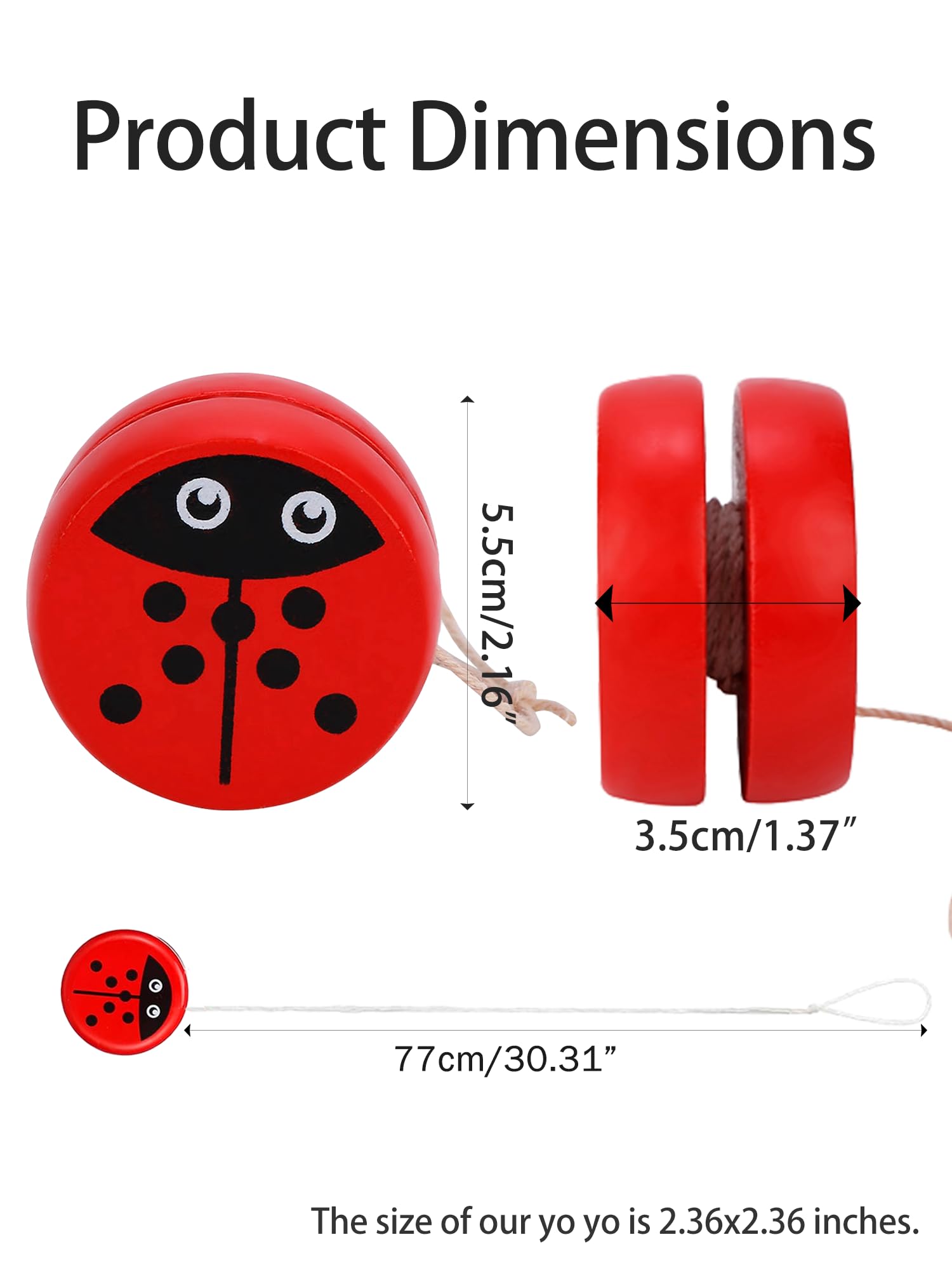 KooingTech Yoyo Princess pattern wooden ball for easy grip and lively play.