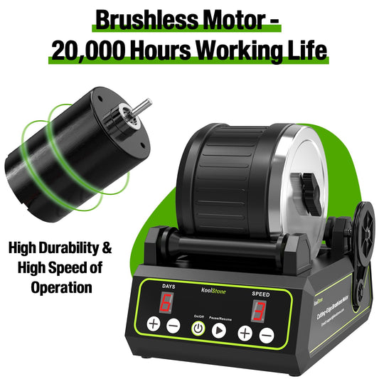 KoolStone C1 Pro 2.5lb capacity handles more rocks per cycle.