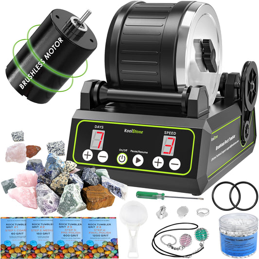 KoolStone C1 Pro brushless motor for fast, smooth polishing of stones.