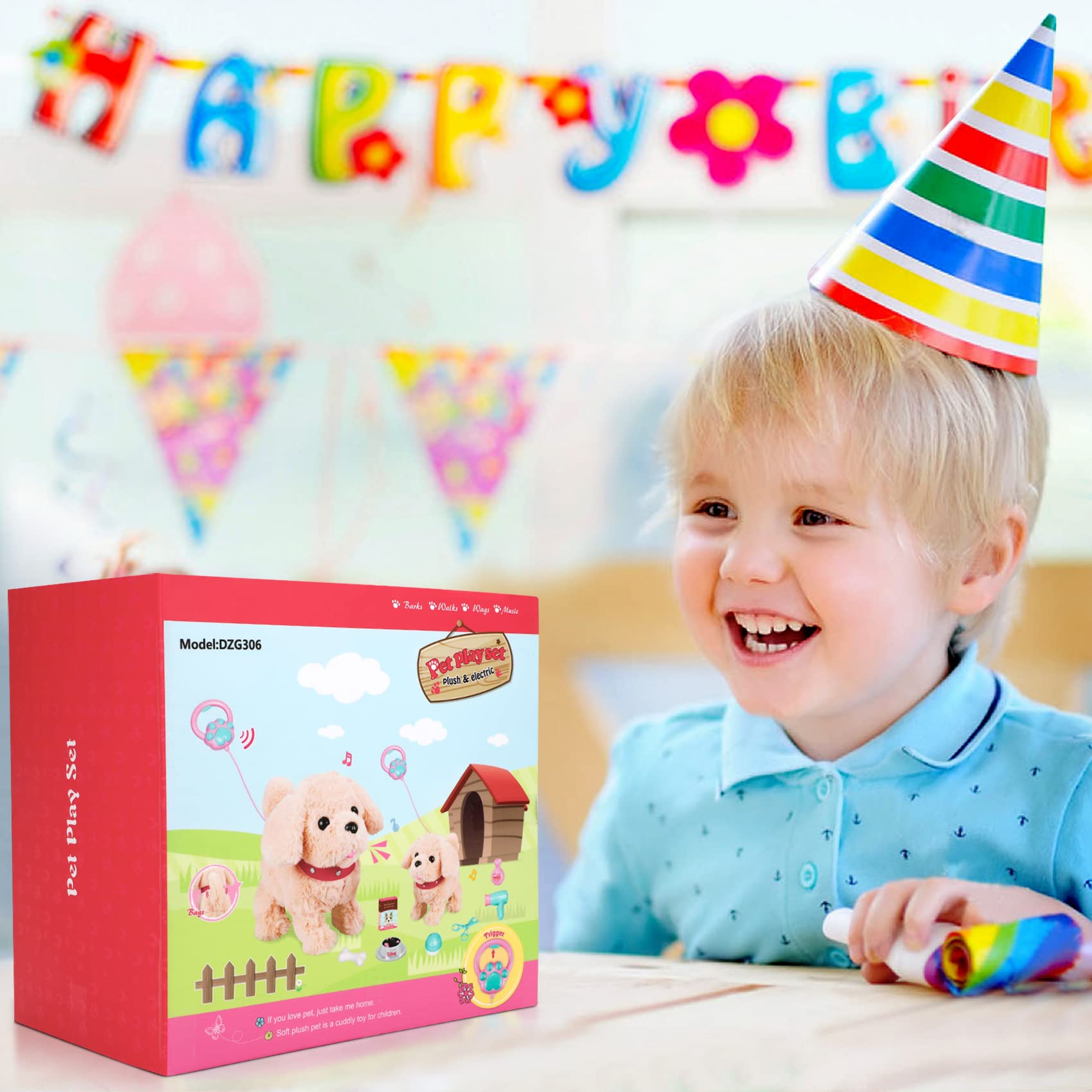 Koonie talking plush golden retriever soft plush exterior for cuddly fun.