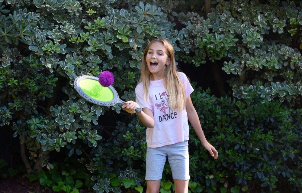Koosh Double Paddle Playset ball ready for solo or two-player bounce