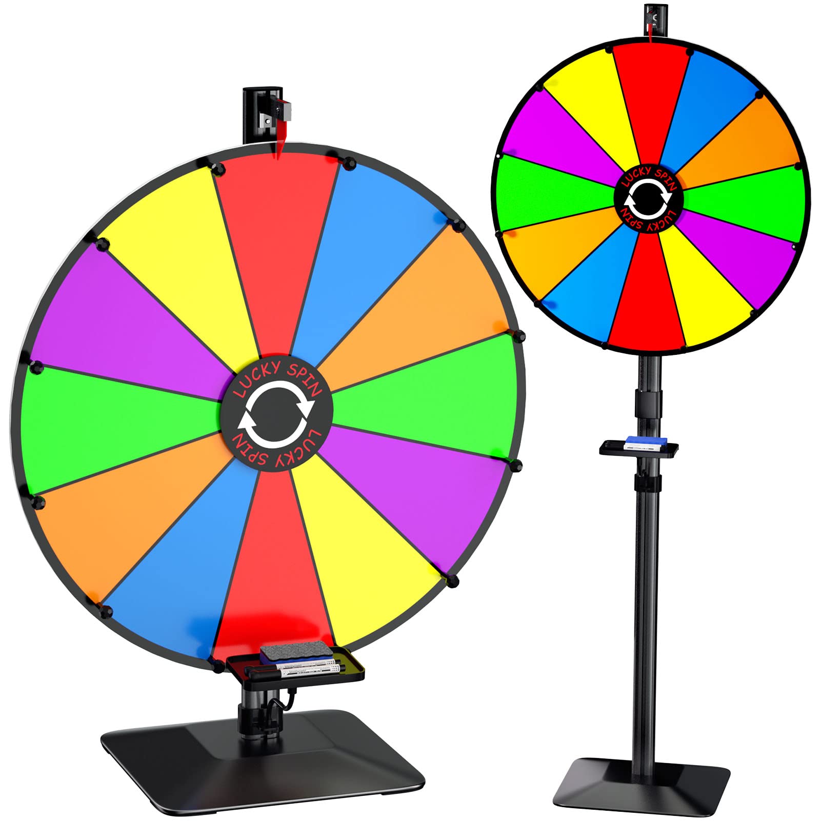KOOV 24-inch prize wheel on tabletop with colorful slots for quick fun games