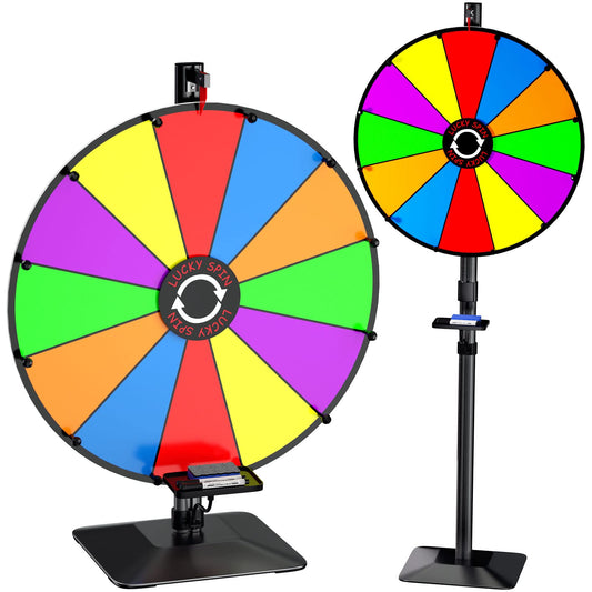 KOOV 24-inch prize wheel on tabletop with colorful slots for quick fun games