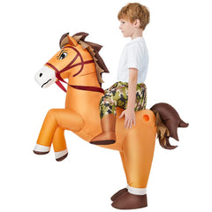 KOOY inflatable horse costume battery pack area, ready for power or battery operation.