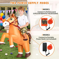 KOOY inflatable horse costume kids side view, playful cosplay or Halloween appeal.