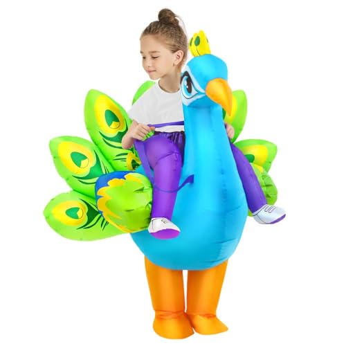 Child wearing the KOOY peacock costume for a festive look