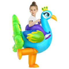 Inflation action shows quick setup of the KOOY peacock costume