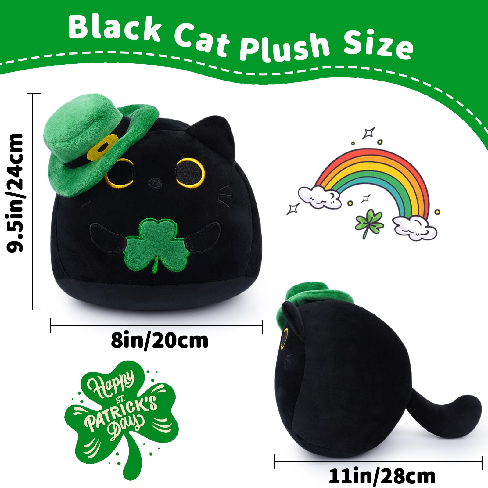 KOPHINYE St Patrick's hat cat plush—festive décor and comfort