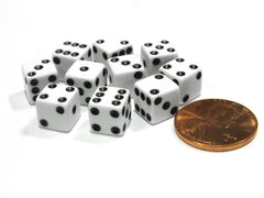 Koplow Games 8mm square D6 dice in white with black pips for portable tabletop play.