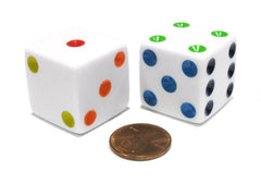 Koplow Games D6 25mm jumbo dice with multicolor pips for easy visibility during play