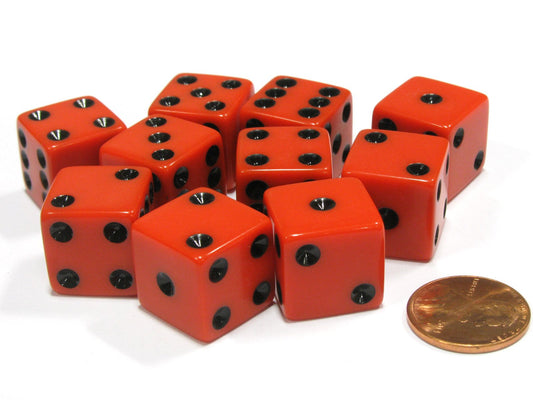 Koplow Games red 16mm square opaque D6 dice for reliable board game rolls