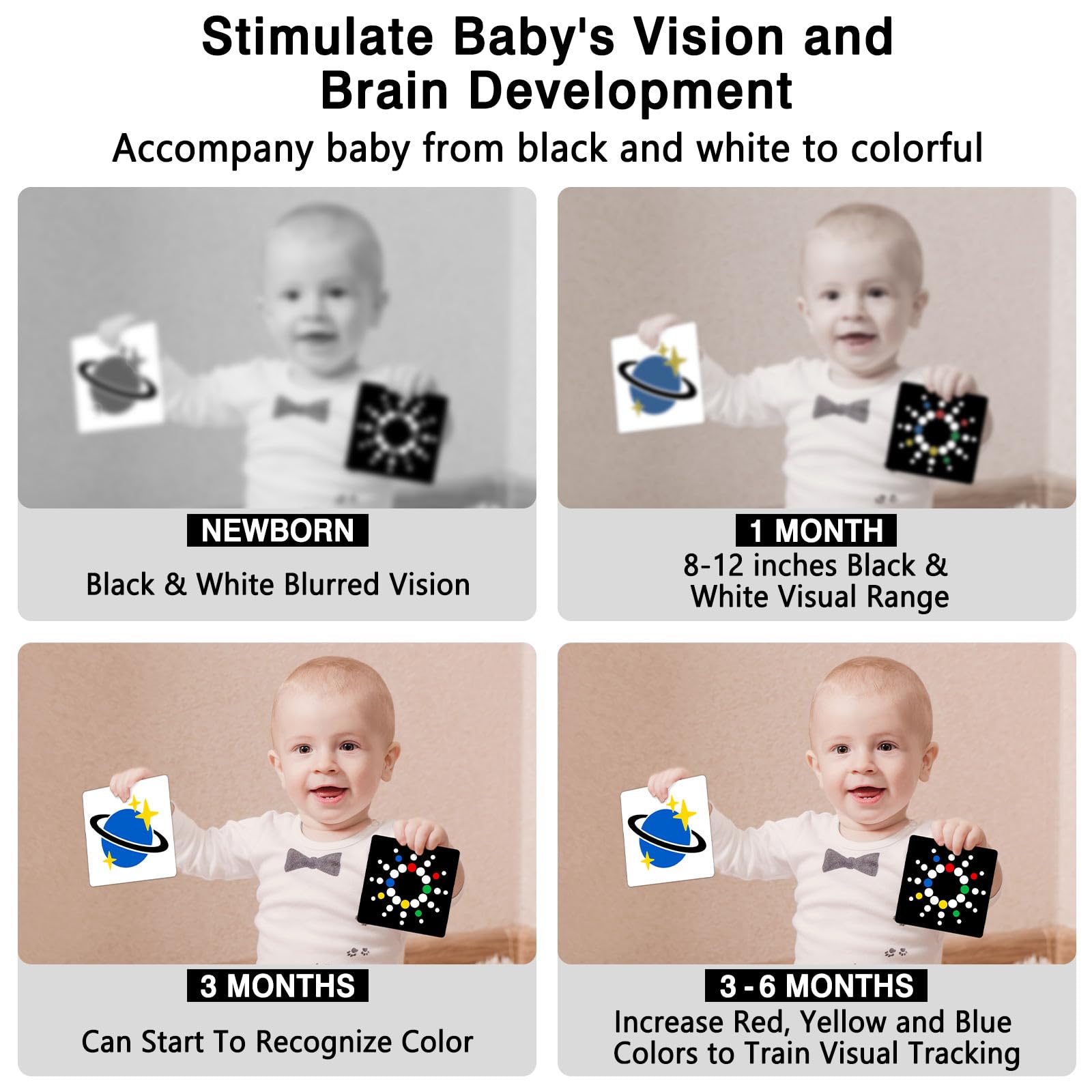 Kopokita flashcards with red yellow blue accents for bright attention and engagement