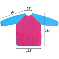 Kopokita hot pink smock back velcro demonstrates easy on/off during craft time