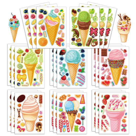 Kopokita ice cream stickers sheet cover offers bright designs for imaginative kid crafting.