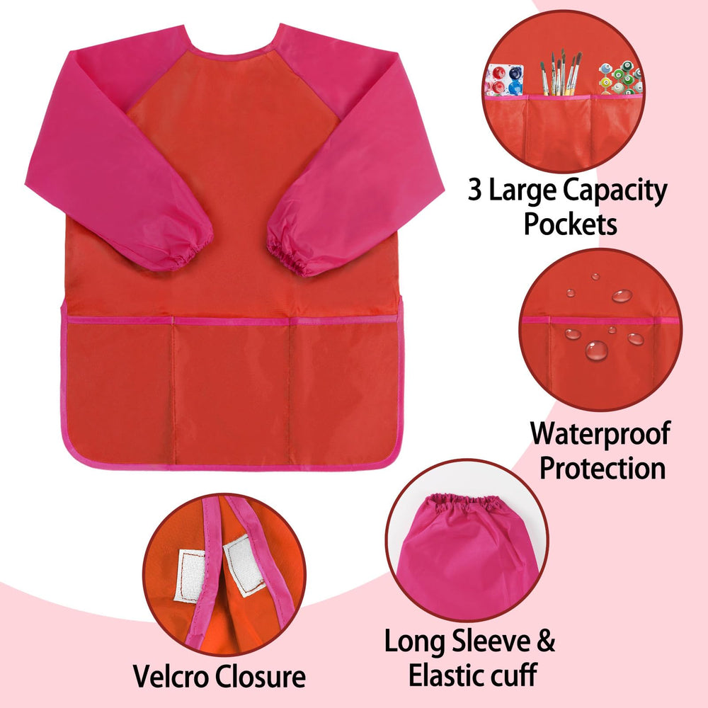 Kopokita Kids Art Smock features back Velcro closure for easy on and off.