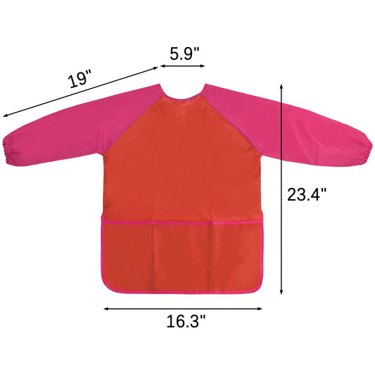 Kopokita Kids Art Smock showing front pockets for convenient art supplies.