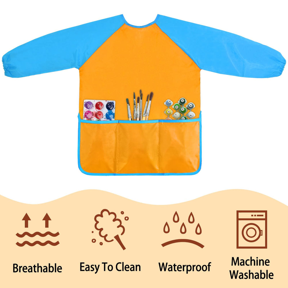 Kopokita Kids Art Smock sleeve close-up highlighting long elastic sleeves