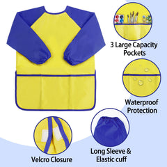 Kopokita smock featuring waterproof fabric to keep outfits clean.