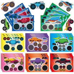 Kopokita monster truck stickers sheet 1 with bold truck designs for kids crafts and party activities