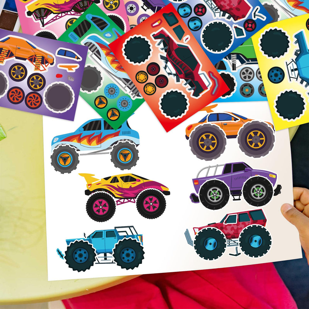 Kopokita monster truck stickers sheet 4 includes wheels and accessories for customization