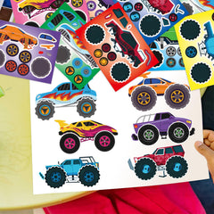 Kopokita monster truck stickers sheet 4 includes wheels and accessories for customization