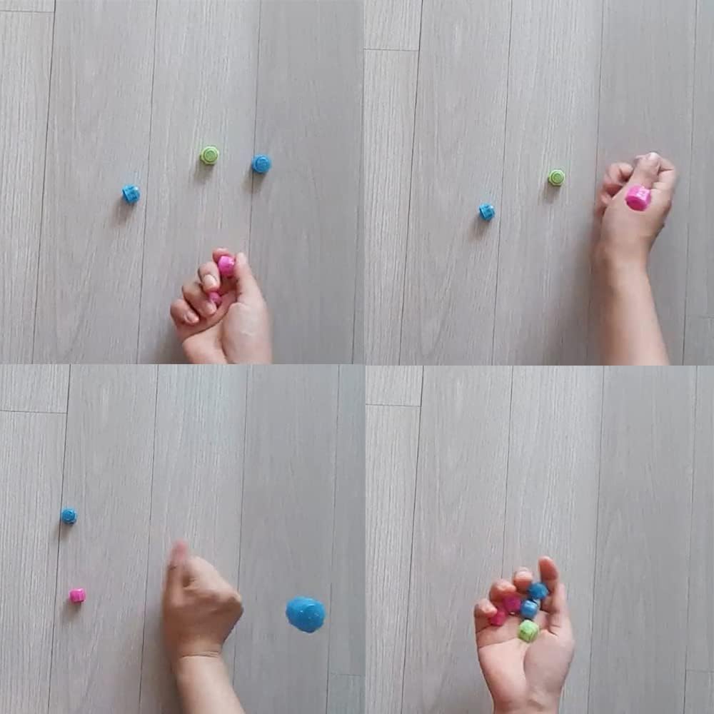 Korea Gonggi jack stone pebbles set game-play scene illustrates versatile solo or group fun.