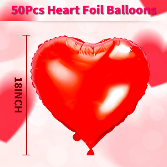Kortes foil heart balloon closeup red for romantic accents
