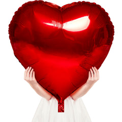 Kortes red 32inch heart foil balloon as a bold Valentine's focal point
