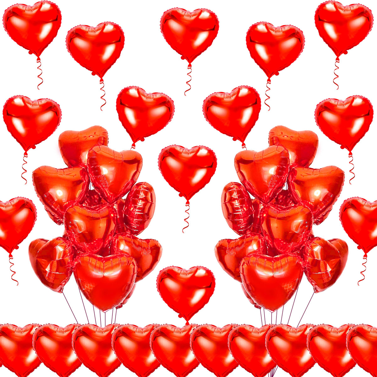 Kortes red heart balloons 50pcs 10inch for romantic Valentines decor and ambience