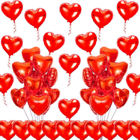 Kortes red heart balloons 50pcs 10inch for romantic Valentines decor and ambience