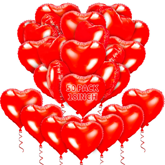 Kortes red heart balloons 50pcs 18inch pack for Valentine’s Day décor