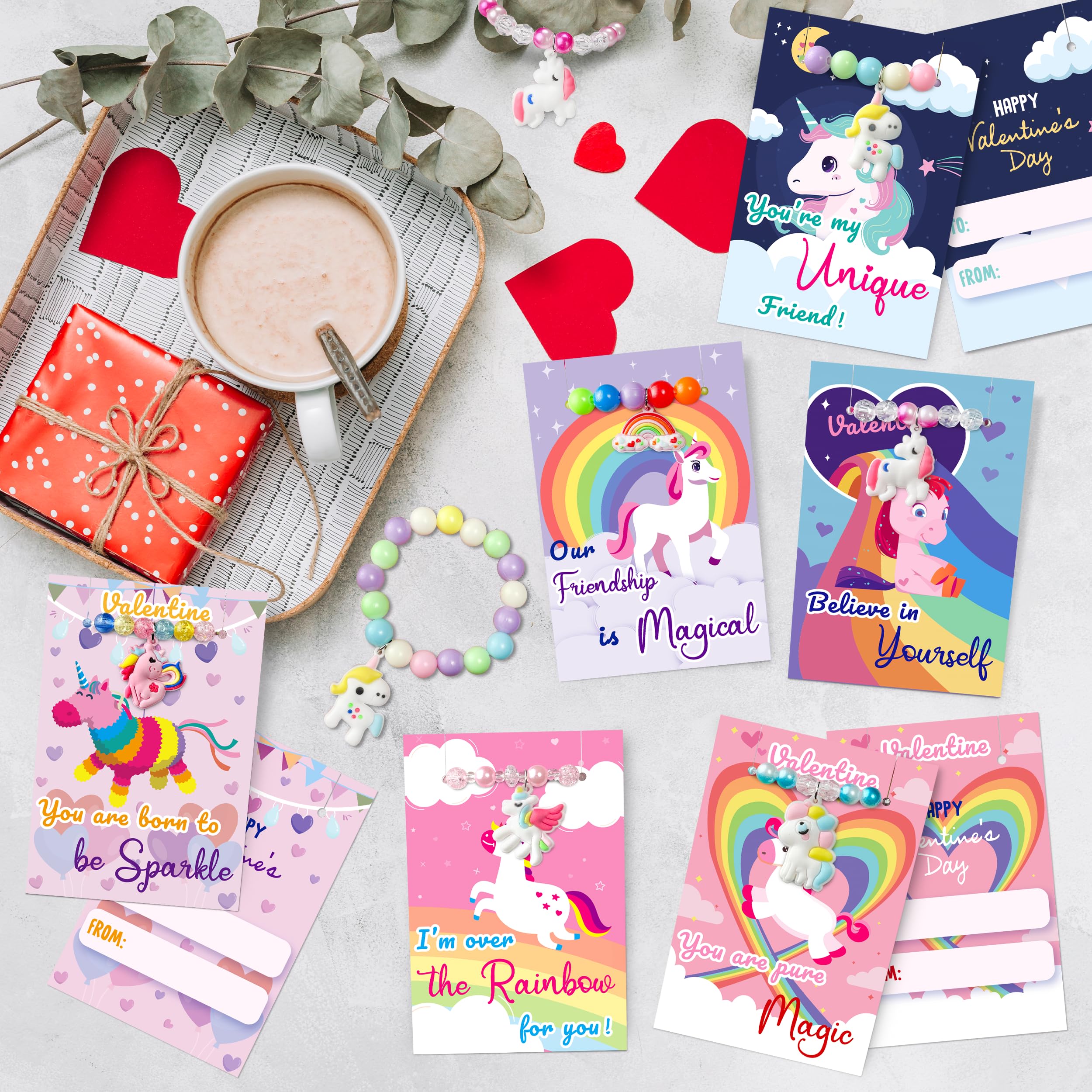 kortes unicorn card groove to attach bracelet, simplifying gift sharing