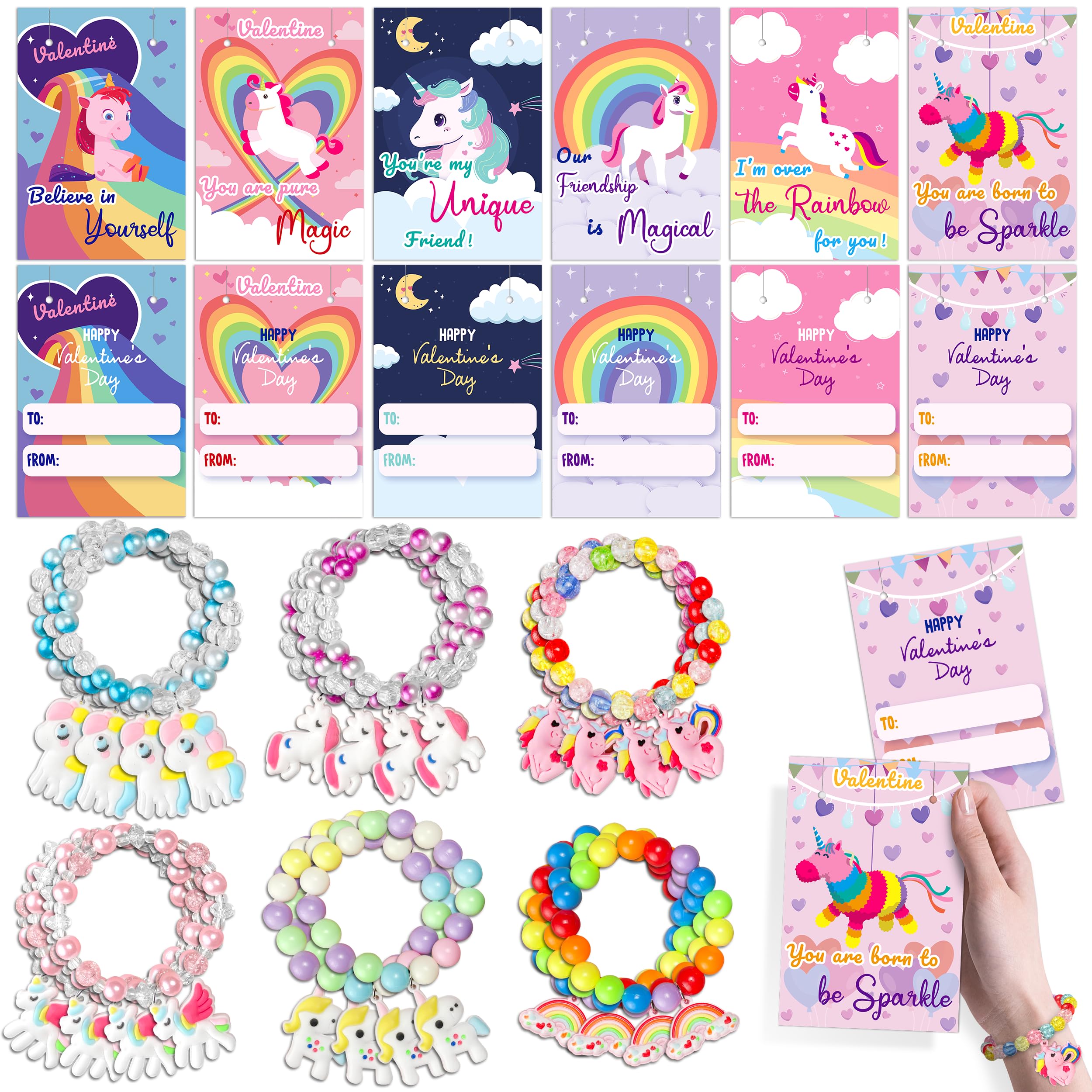 kortes unicorn valentines cards displaying colorful designs for classroom exchanges and gifting