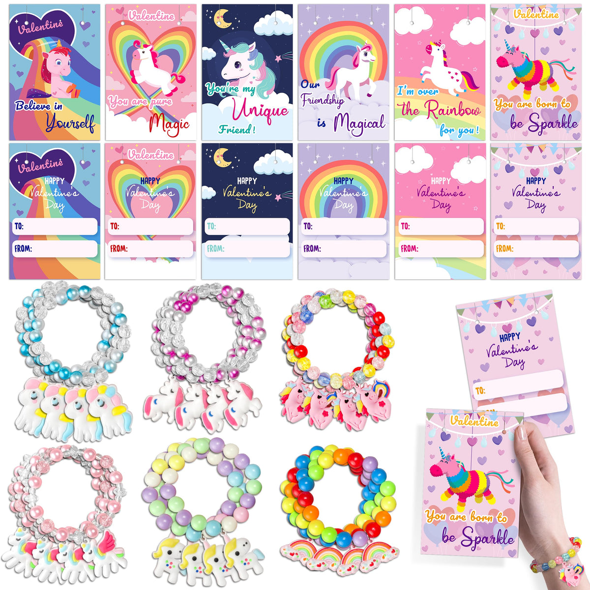 kortes unicorn valentines cards displaying colorful designs for classroom exchanges and gifting