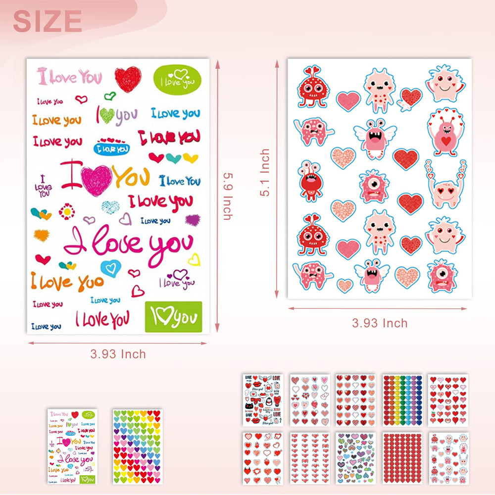 kortes Valentines sticker designs show 12 varieties for creative projects.