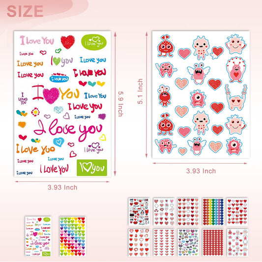 kortes Valentines sticker designs show 12 varieties for creative projects.
