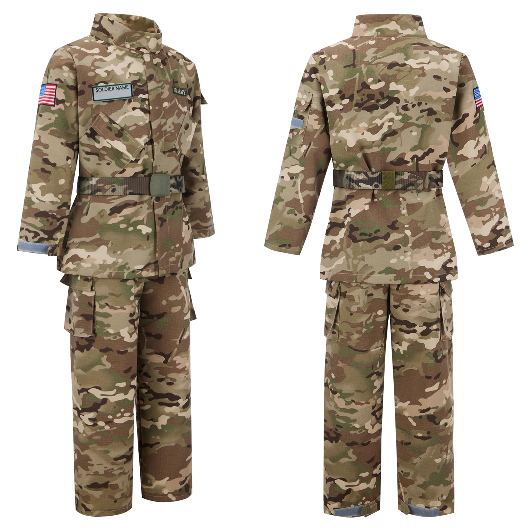 Kosgraiy army costume pants with pockets, easy storage during adventures.
